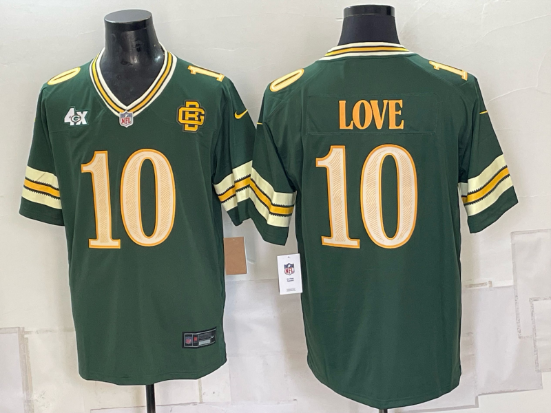 Men Green Bay Packers #10 Jordan Love green Rivalries Nike 2026s NFL Game Jersey 0907001